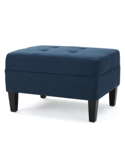 Noble House Noleen Ottoman In Dark Blue