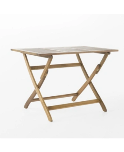 Noble House Positano Outdoor Foldable Dining Table In Natural