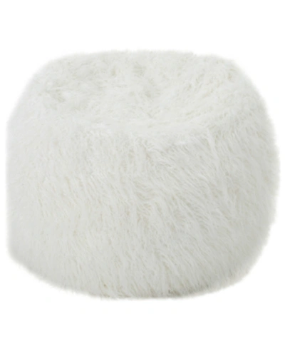 Noble House Lucee Faux Fur Bean Bag In White