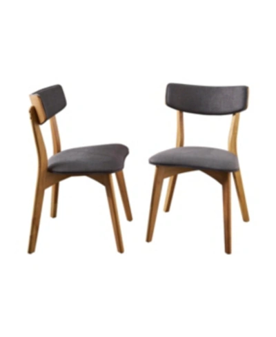 Noble House Abrielle Dining Chairs, Set Of 2 In Dark Grey
