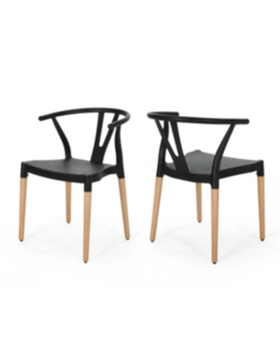 Noble House Mountfair Dining Chairs, Set Of 2 In Black