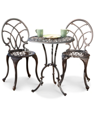 Noble House Dakara 3-pc. Copper-finish Aluminum Bistro Set In Brown