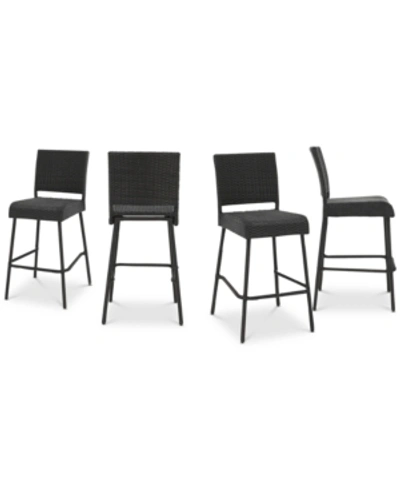 Noble House Aldin Bar Stool (set Of 4) In Charcoal