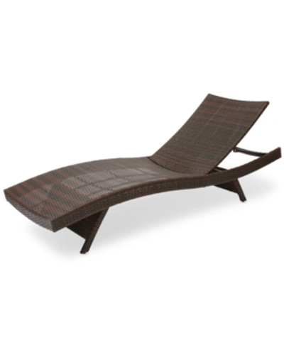 Noble House Aldin Chaise Lounge In Brown