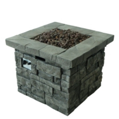 Noble House Angeles Outdoor Square Fire Pit In Grey