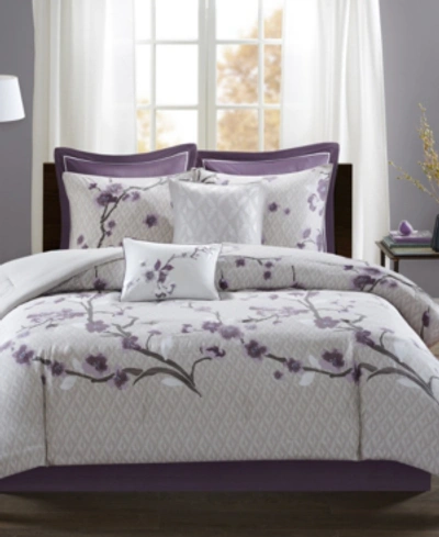 Madison Park Holly 7-pc. Duvet Cover Set, King/california King In Purple