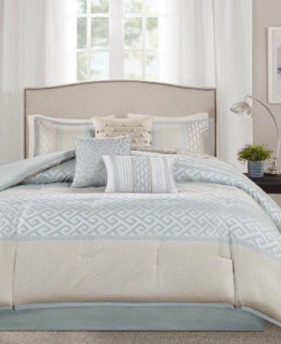 Madison Park Addison 7-pc. King Comforter Set Bedding In Aqua