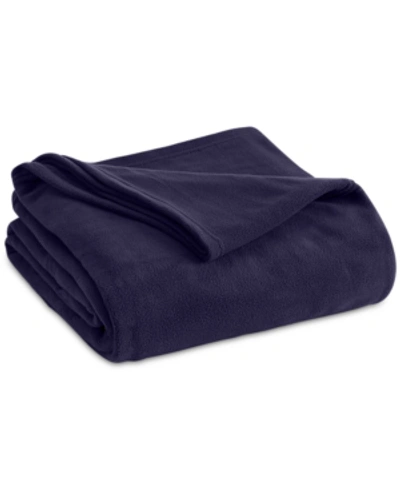 Vellux Brushed Microfleece Queen Blanket Bedding In Navy