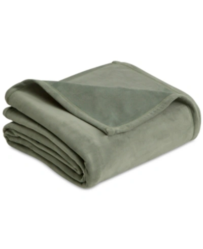Vellux Plush Knit Full/queen Blanket Bedding In Sage