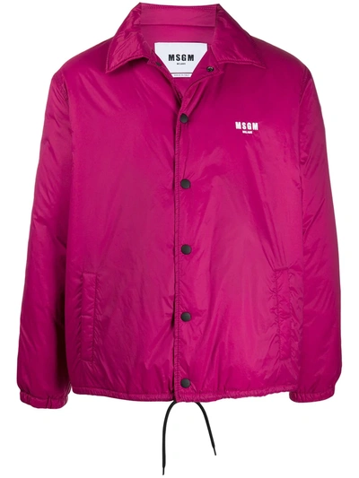 Msgm Button-up Jacket In Pink
