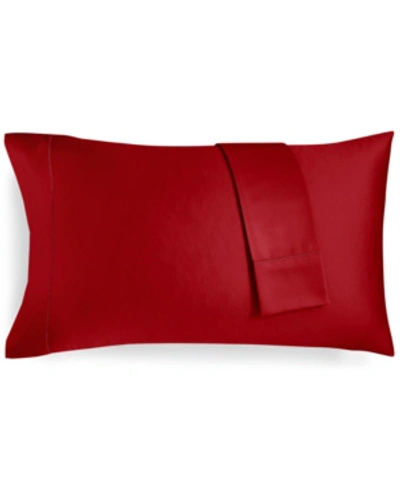 Charter Club Damask 100% Supima Cotton 550 Thread Count Pillowcase Pair, Standard, Created For Macy's Bedding In Red
