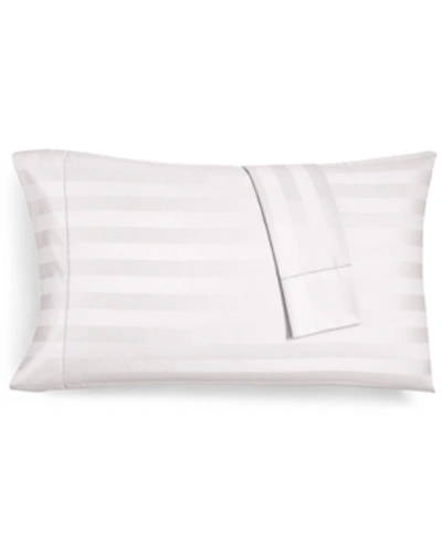 Charter Club Damask 1.5" Stripe 550 Thread Count 100% Cotton Pillowcase Pair, Standard, Created For Macy's In White