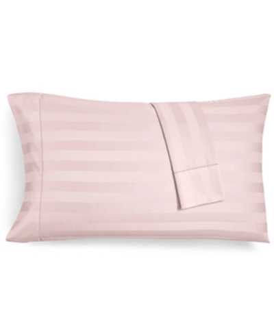 Charter Club Damask 1.5" Stripe 550 Thread Count 100% Cotton Pillowcase Pair, Standard, Created For Macy's Beddin In Cotton Candy