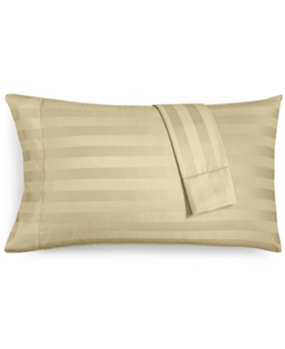 Charter Club Damask 1.5" Stripe 550 Thread Count 100% Supima Cotton Pillowcase Pair, Standard, Created For Macy's In Taupe