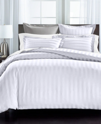 Charter Club Damask Thin Stripe 550 Thread Count Pima Cotton 2-pc. Comforter Set, Twin, Created For Macy's In White