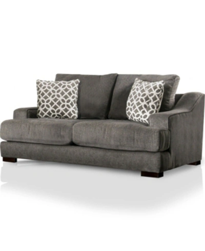 Furniture Of America Xolan Upholstered Love Seat In Dark Gray