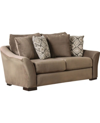 Furniture Of America Mallena Upholstered Love Seat In Tan/beige