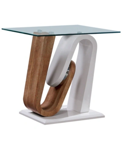 Furniture Of America Amanon Pedestal Base End Table In White