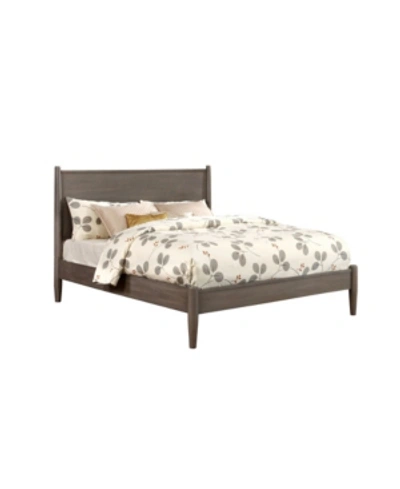 Furniture Of America Adelie Mid-century Queen Platform Bed In Grey