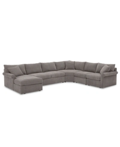 Furniture Closeout! Wedport 5-pc. Fabric Modular Sectional, Created For Macy's In Napa Steel Grey