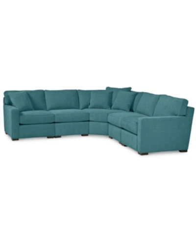 Furniture Radley Fabric 5-piece Sectional Sofa, Created For Macy's In Heavenly Sapphire Blue