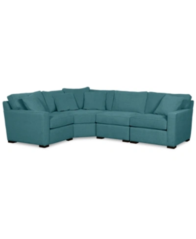 Furniture Radley Fabric 4-piece Sectional Sofa, Created For Macy's In Heavenly Sapphire Blue
