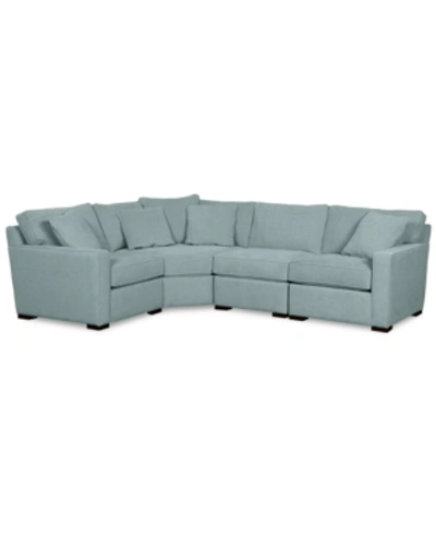 Furniture Radley Fabric 4-piece Sectional Sofa, Created For Macy's In Heavenly Robinsegg Blue
