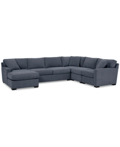 Furniture Radley 5-pc. Fabric Chaise Sectional Sofa With Corner Piece, Created For Macy's In Heavenly Naval