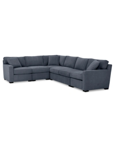 Furniture Radley 5-pc. Fabric Sectional Sofa, Created For Macy's In Heavenly Naval