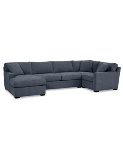 Furniture Radley 4-pc. Fabric Chaise Sectional Sofa With Corner Piece, Created For Macy's In Heavenly Naval