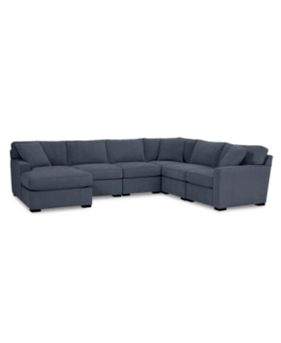 Furniture Radley Fabric 6-pc. Chaise Sectional With Corner, Created For Macy's In Heavenly Naval Blue