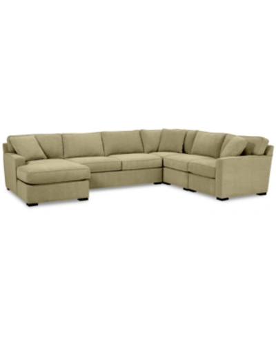 Furniture Radley 5-pc. Fabric Chaise Sectional Sofa With Corner Piece, Created For Macy's In Heavenly Apple
