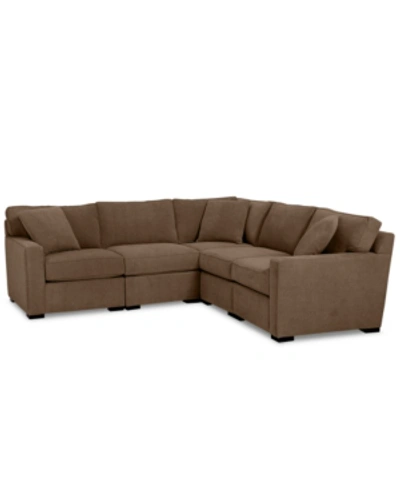 Furniture Radley Fabric 5-pc. Sectional Sofa With Corner Piece, Created For Macy's In Heavenly Cafe Brown
