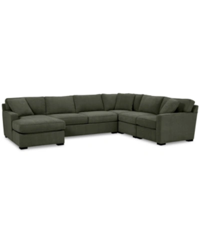 Furniture Radley 5-pc. Fabric Chaise Sectional Sofa With Corner Piece, Created For Macy's In Heavenly Olive