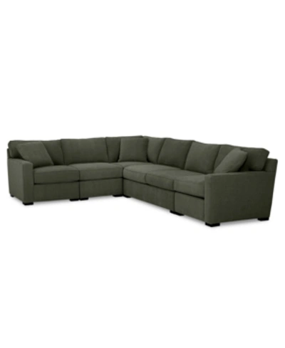 Furniture Radley 5-pc. Fabric Sectional Sofa, Created For Macy's In Heavenly Olive