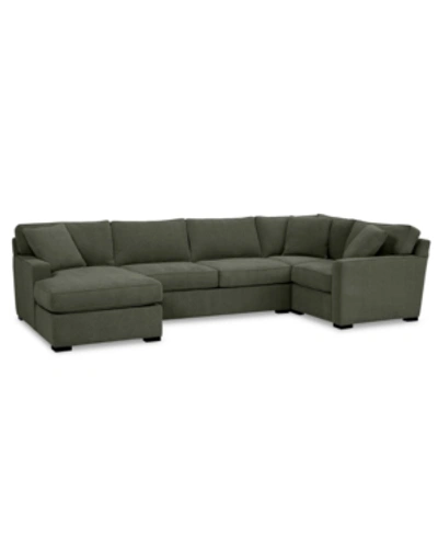Furniture Radley 4-pc. Fabric Chaise Sectional Sofa With Corner Piece, Created For Macy's In Heavenly Olive