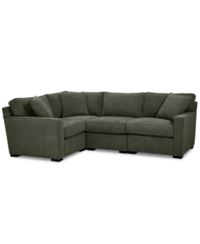 Furniture Radley Fabric 4-pc. Sectional Sofa With Corner Piece, Created For Macy's In Heavenly Olive