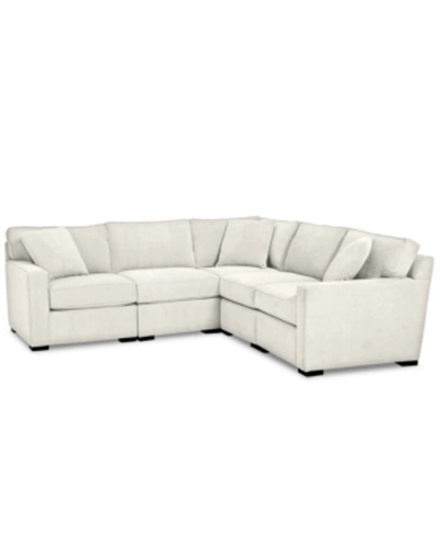 Furniture Radley Fabric 5-pc. Sectional Sofa With Corner Piece, Created For Macy's In Heavenly Oyster White