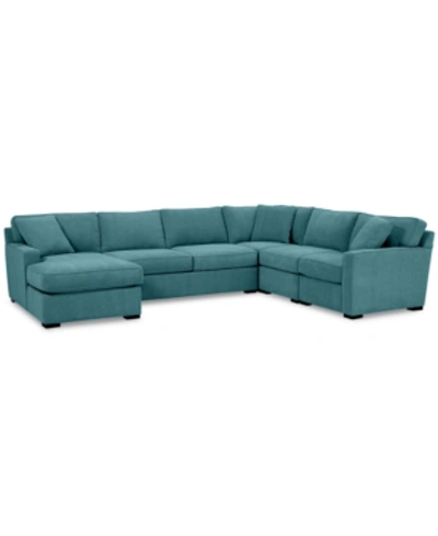 Furniture Radley 5-pc. Fabric Chaise Sectional Sofa With Corner Piece, Created For Macy's In Heavenly Sapphire