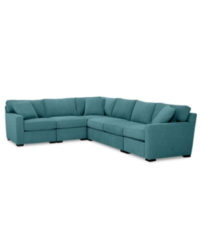 Furniture Radley 5-pc. Fabric Sectional Sofa, Created For Macy's In Heavenly Sapphire