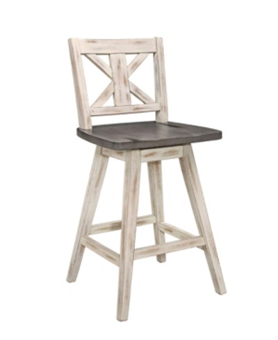 Furniture Springer Counter Height Dining Swivel Chair In White
