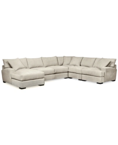 Furniture Rhyder 5-pc. Fabric Sectional Sofa With Chaise, Created For Macy's In Parallel Stone Beige