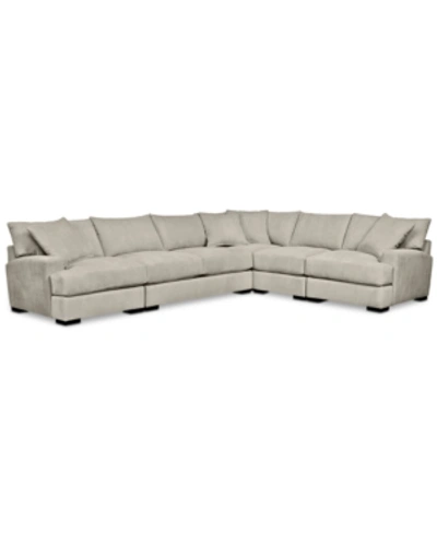 Furniture Closeout! Rhyder 5-pc. Fabric Sectional Sofa With Apartment Sofa, Created For Macy's In Parallel Stone Beige