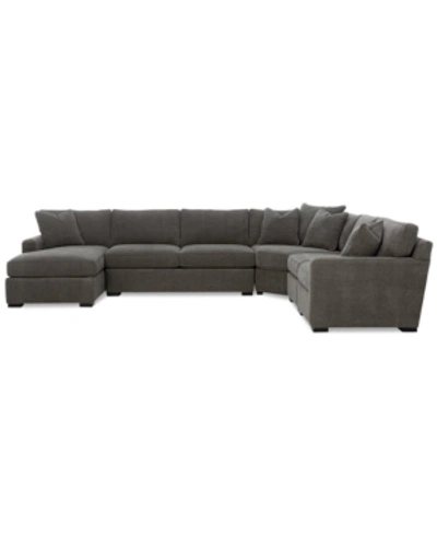 Furniture Radley 5-piece Fabric Chaise Sectional Sofa, Created For Macy's In Heavenly Mocha Grey