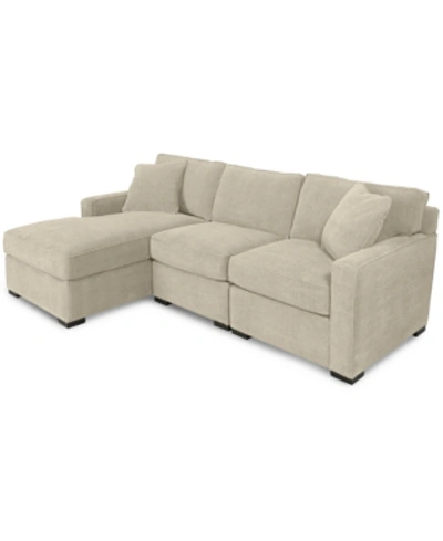 Furniture Radley 3-piece Fabric Chaise Sectional Sofa, Created For Macy's In Heavenly Chrome Beige
