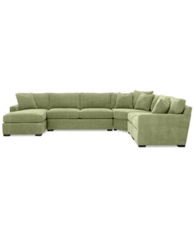 Furniture Radley 5-piece Fabric Chaise Sectional Sofa, Created For Macy's In Heavenly Apple Green
