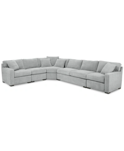 Furniture Radley 5-pc Fabric Sectional With Apartment Sofa, Created For Macy's In Heavenly Cinder Grey