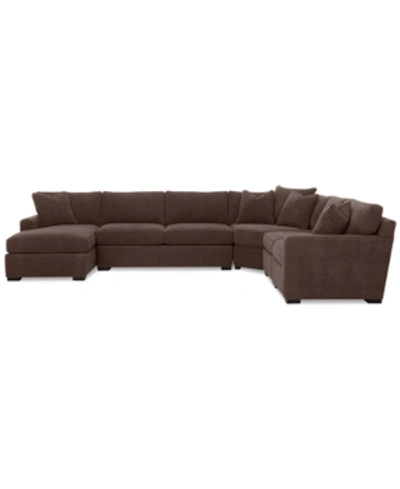 Furniture Radley 5-piece Fabric Chaise Sectional Sofa, Created For Macy's In Heavenly Java Brown
