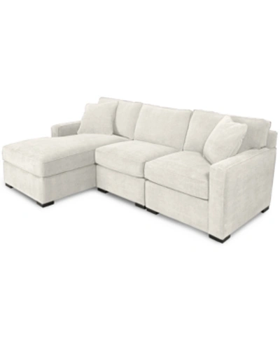 Furniture Radley 3-piece Fabric Chaise Sectional Sofa, Created For Macy's In Heavenly Oyster White