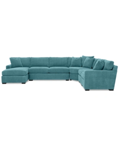 Furniture Radley 5-piece Fabric Chaise Sectional Sofa, Created For Macy's In Heavenly Sapphire Blue